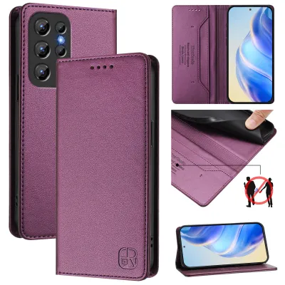 Produktbild von Lederhülle für Oukitel C1 / C1 Pro Hülle Flip Brieftasche Kartenfächern Ständer Schutzhülle Lila