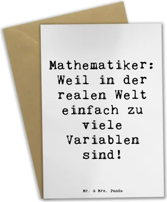 Produktbild von Mr. & Mrs. Panda babykarte Spruch Mathematiker Leben - Weiß - Geschenk, dankeskarten, Berufsalltag, hochzeitskarten, weihnachtskarten, Mathematische Denkweise, Beruf