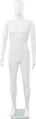 Produktbild von vidaXL Männliche Schaufensterpuppe mit Glassockel Weiß 185 cm