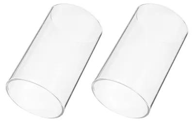 Image de Inovra - Lot de 2 bougeoirs en verre, forme cylindrique, 8 x 20 cm