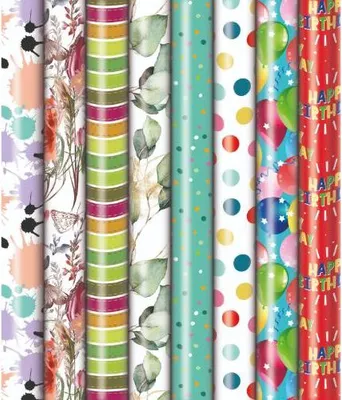 Produktbild von Sortiment Geschenkpapier Präsenta 5 Meter - 50 Röllchen € 3,95 - Bundle