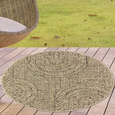 Immagine prodotto di Tappeto per interni ed esterni in juta dai colori naturali Dimensioni - 80 cm rotondo