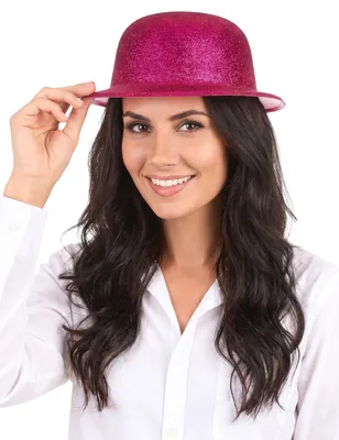 Produktbild von Glitzernder Partyhut Melone pink - Einheitsgröße, KI-generiertes Bild