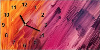 Produktbild von Wanduhr aus Glas mit Motiv Abstrakte Farben- 60 x 30 cm - inkl. Aufhängesystem