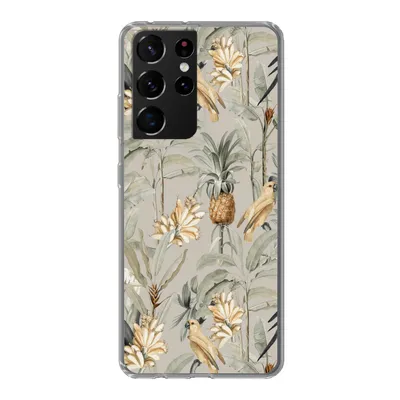 Produktbild von MuchoWow® Handyhülle Schutzhülle Hülle für Samsung Galaxy S21 Ultra Blume - Ananas - Vogel Silikon Softcase Handy Hülle - Mobiltelefon