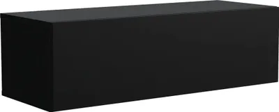A black rectangular cabinet or stand, likely a TV stand or media console, presented on a white background.