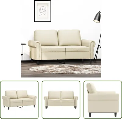 Produktbild von The Living Store 2-Sitzer-Sofa Creme 120 cm Kunstleder