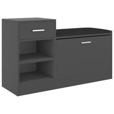 Image de vidaXL Banc à chaussures Gris 94,5x31x57 cm Bois composite