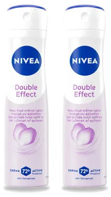 Image de 2 x Déodorant anti-transpirant NIVEA Double Effet - Spray - 150 ml - Pack avantage - 2 pièces