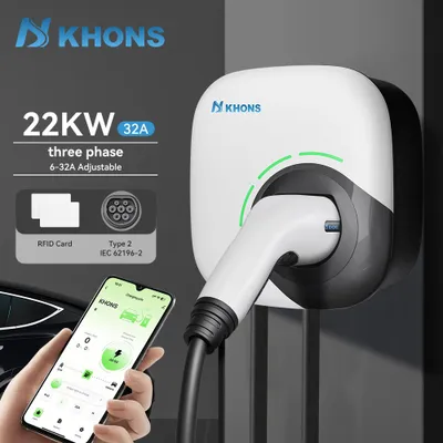 Obrázek produktu pro Nabíjecí stanice pro elektromobily - 22 kW, 32 A, třífázová - kabel 5 metrů - konektor Type 2