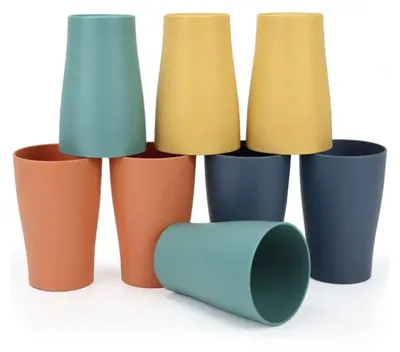 Produktbild von 8-128 Mehrwegbecher trink becher Multicolor Bunt Kunststoff Becher Plastikbecher 64