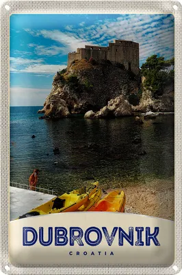 Produktbild von Blechschild Reise 40x30cm Dubrovnik Kroatien Meer Architektur