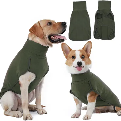 Immagine prodotto di Maglione per cani in pile, colore verde, taglia 3XL. Caldo cappotto invernale per cani