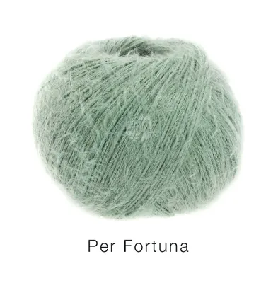 A ball of green yarn on a white background.