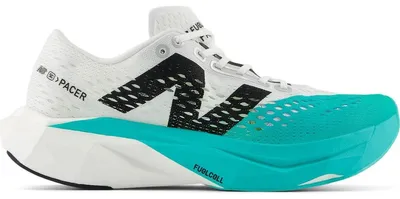 Image de Chaussures de course pour femmes New Balance FuelCell SuperComp Pacer V2, couleur blanc/cyber jade/noir