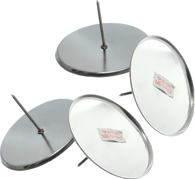 Produktbild von Adventskranzstecker ohne Dorn - Adventskerzenhalter - Metall - H: 4,5cm - D: 8cm - silber - 4er Set