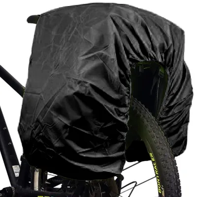 Image de Housse de pluie pour panier de vélo et porte-bagages, 100 litres, imperméable, noire