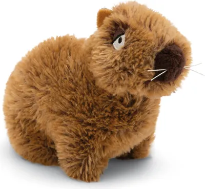 A plush toy capybara is shown against a white background.