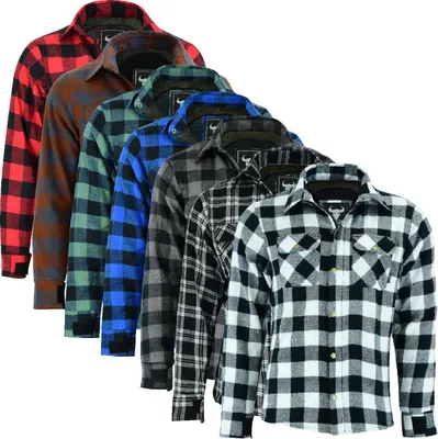 Produktbild von Herren Motorradhemd Lumberjack Holzfäller Hemd motorradjacke mit Protektoren, Größe:50/M, Farbe:Weiß