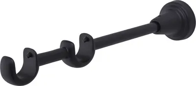 Produktbild von MDEKOR Gardinenstange Halterung Wand -Befestigung Schwarz Matt für 19 mm 2-läufig Gardinenstange, Vorhangstange Halterung, Wandträger R-TYP Abstand kürzbar