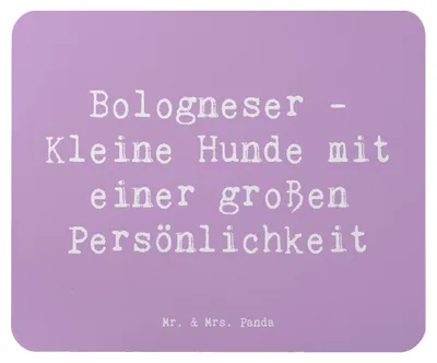 Produktbild von Mr. & Mrs. Panda Mauspad Spruch Bologneser Charakterstark - Lavendeltraum - Geschenk, Hunderassen, treue Begleiter, mousematte, pc, Mouse Pad, Hunderasse, Charakter