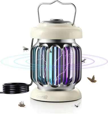 Produktbild von Insektenlampe – Fliegenlampe, Mückenlampe – Schädlingsbekämpfung – Hybrid-UV-Technologie – Reichweite: ca. 0,2 Hektar – Weiß