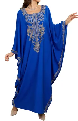 Produktbild von Solidchoice – Böhmisches Kimono-Strandkleid, Maxikleid mit V-Ausschnitt