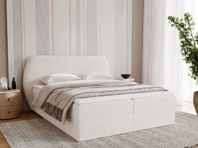 Produktbild von GrainGold Boxspringbett Bogota 180x200 - Bett mit Matratze und Topper - Boxspringbett mit Bettkasten und Matratze - Boxspringbett Creme (Komodo 10)