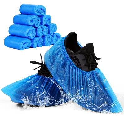 Imagen del producto de Cubrezapatos de plástico, impermeables, antideslizantes, 100 unidades, talla única, para protección