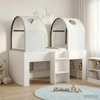 Produktbild von Möbel Bett mit Tunnel 4 pcs Weiß HolzwerkstoffGartensofas - Gartensofas c4984