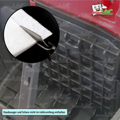 Produktbild von MisterVac Staubsaugerfilter Universal Motorschutzfilter Ersatzfilter kompatibel mit Fakir Red Vac Power