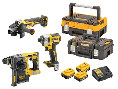 Produktbild von DEWALT DCK305P3T-QW Akku-Schlagschrauber Akku-Bohrhammer Akku-Winkelschleifer 18 V 5.0 Ah
