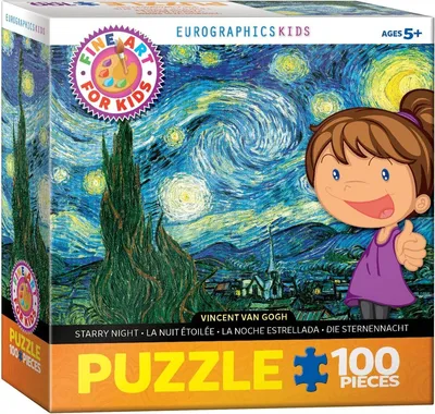 Productafbeelding van "Sterrennacht" van Vincent van Gogh, puzzel met 100 stukjes