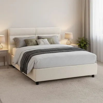 Image de Bedero - Lit Double, Beige, Matelas Inclus  Italy