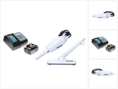 Zdjęcie produktu dla Odkurzacz akumulatorowy Makita DCL 181 FRT1 W 18 V biały + 1x akumulator 5,0 Ah + ładowarka