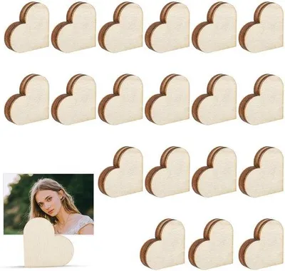 Produktbild von Holzfotohülsen - Tafelnummerhalter - Ideal für Partys - 20Stück - Perfekt für Hochzeiten - Mehrzweck