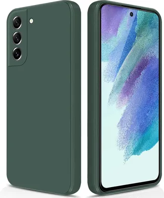 Produktbild von Silikon Hülle für Samsung Galaxy S21 FE 5G Flüssigsilikon Dünn Gel Gummi Matt Kratzfeste Schutzhülle Nachtgrün
