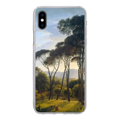 Produktbild von MuchoWow® Handyhülle Schutzhülle Hülle für iPhone Xs Italienische Landschaft mit Zirbelkiefer - Hendrik Voogd - Kunst Silikon Softcase Handy Hülle - Handytasche