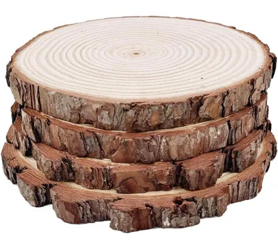 Produktbild von Holzscheiben rund 4 Stück 23-25 cm unlackiertes Kiefernholz Basteln Hochzeit Deko