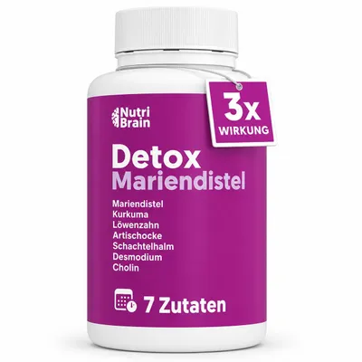 Produktbild von Mariendistel mit Kurkuma, Artischocke, Löwenzahn, Schachtelhalm, Cholin & Desmodium | 80% Silymarin | Labor | Hochdosiert | Detox für Leber