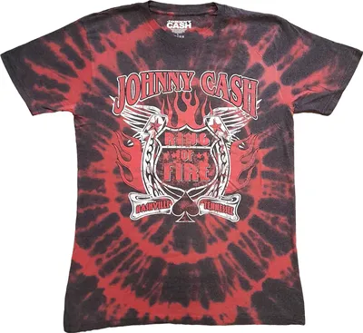 Produktbild von Johnny Cash - "Ring Of Fire" T-Shirt für Herren/Damen Uni RO4834 (M) (Rot)