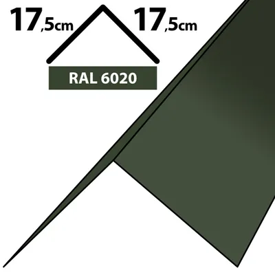 Produktbild von 1m Winkelblech Kantblech Kante Blechwinkel pulverbeschichtetes 0,5mm Zuschnitt 35cm RAL-6020 Chromooxidgrün