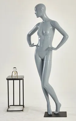 Obrázek produktu pro F24-7 Grey Woman Eurotone Display Standing Mannequin Grey Matt Painted Nose Mouth Shaped Chic and Elegant Vysoce kvalitní