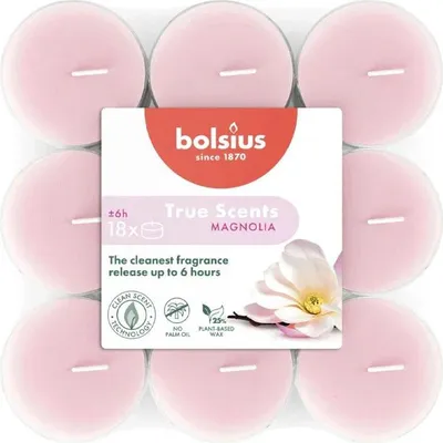 Produktbild von Duft-Teelichter, Magnolie, True Scents, BOLSIUS, Ø39 mm, Brenndauer ca. 6h, 18 Stück pro Verpackung