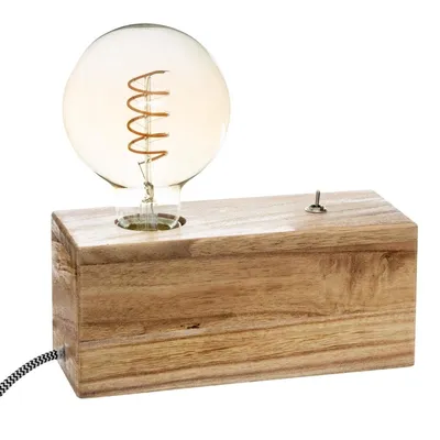 Immagine prodotto di Lampadina decorativa su base di legno TIBU, 20 x 8 x 9 cm