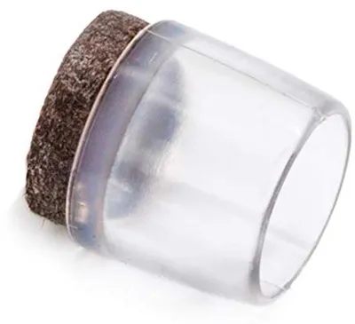 Produktbild von Famanu Möbelgleiter mit Filz - Transparente Schutzdoppen für runde Stuhlbeine (Durchmesser 15-16 mm)