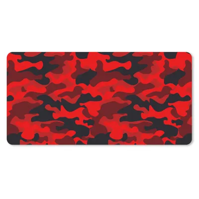 Produktbild von MuchoWow® Mauspad Mousepad Tarnmuster - Rot - Muster 60x30 cm - Mousepads - Maus Mat - Pad - Mausunterlage - Nachhaltig