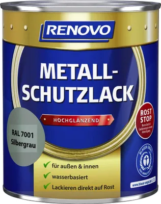 Produktbild von 750ml Renovo Metallschutzlack hgl Silbergrau 7001