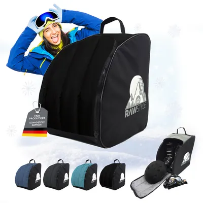 Produktbild von Rawstyle Skischuh Tasche Rucksack Wintersport Skischuhe Bag MOD 3 (uni schwarz)