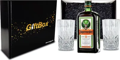 Produktbild von Geschenkset - Jägermeister Kräuterlikör 0,7l 700ml (35% Vol) + 2x Longdrink Gläser in Kristall Optik- [Enthält Sulfite]
